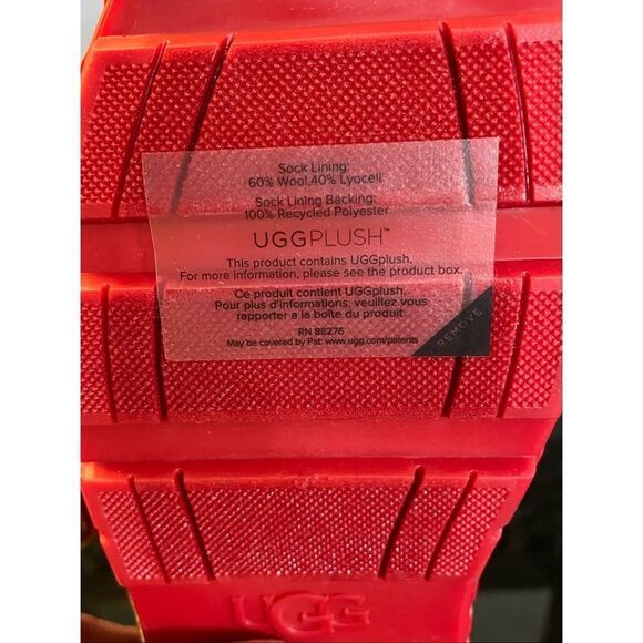 NWOB UGG Drizlita Rain Snow Boots KIDS BIG GIRLS SIZE 4 SAMBA RED UGG 1130361K - Picture 12 of 13